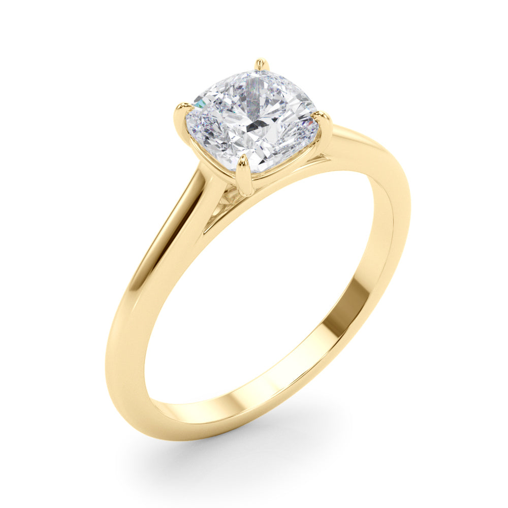 Solitaire Cushion Cut Engagement Ring