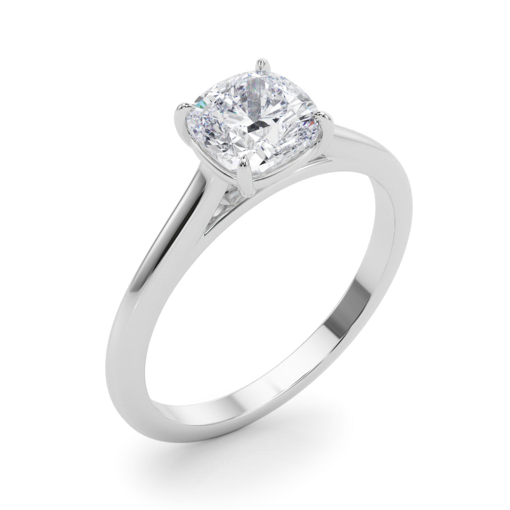 Solitaire Cushion Cut Engagement Ring