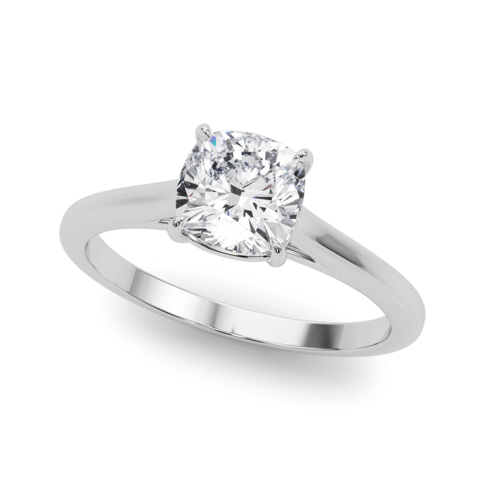 Solitaire Cushion Cut Engagement Ring