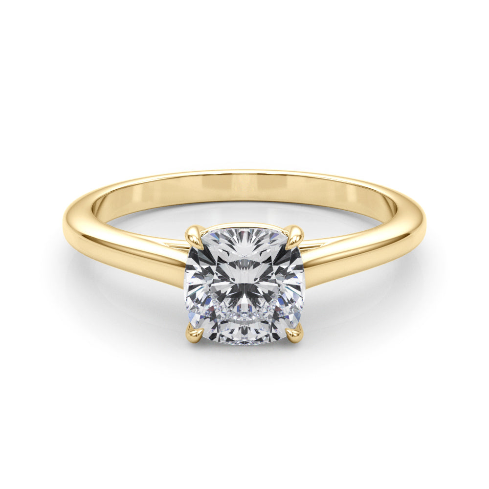 Solitaire Cushion Cut Engagement Ring