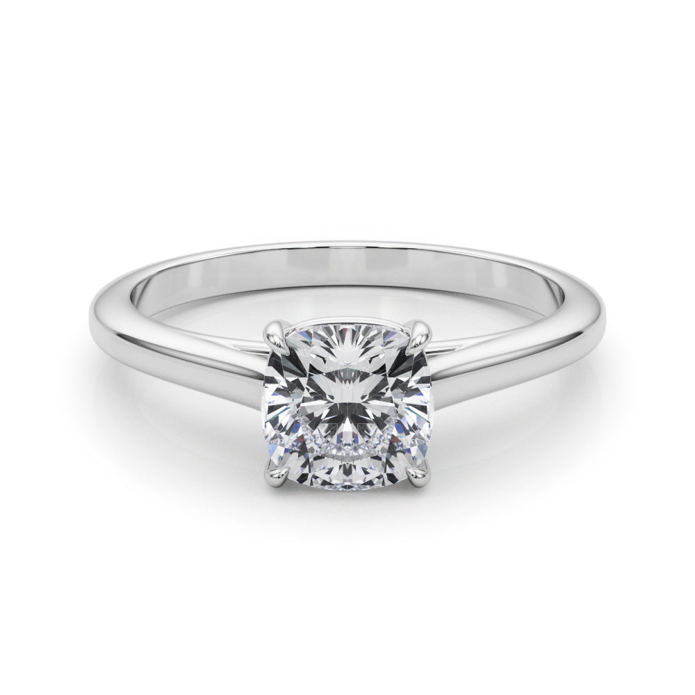 Solitaire Cushion Cut Engagement Ring