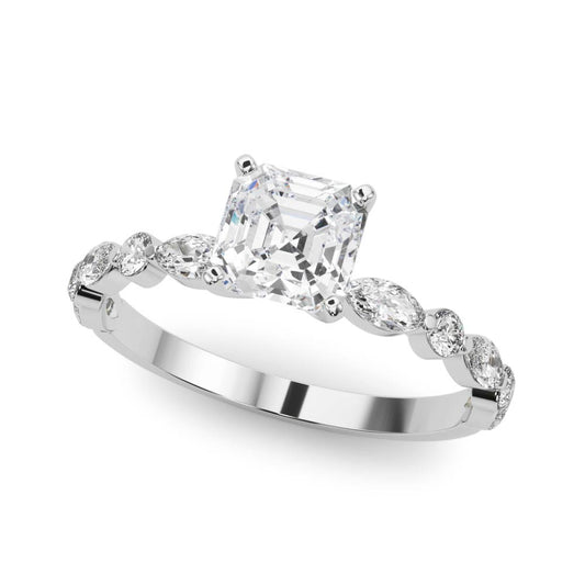 Alternating Round & Marquise Engagement Ring