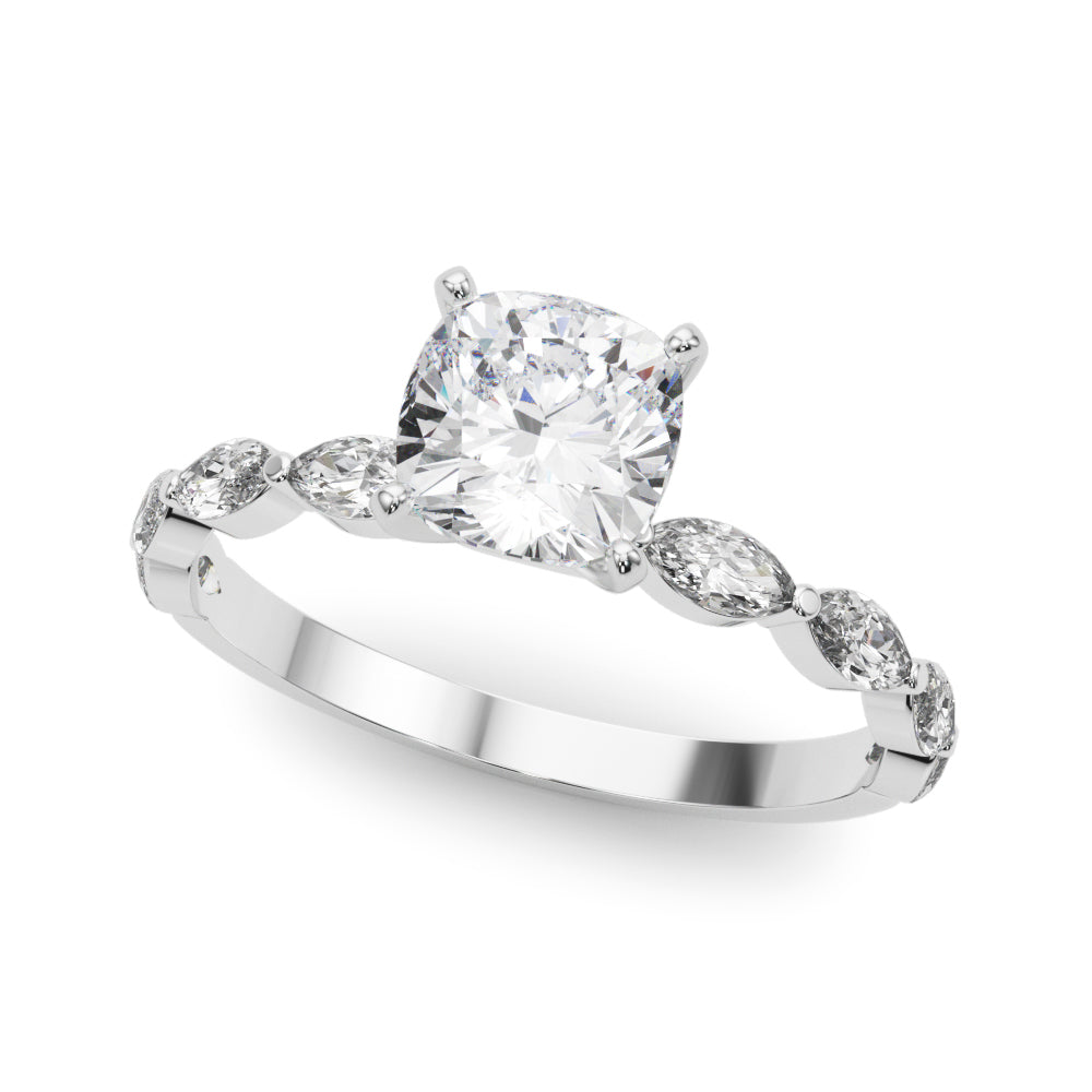 Alternating Round & Marquise Engagement Ring