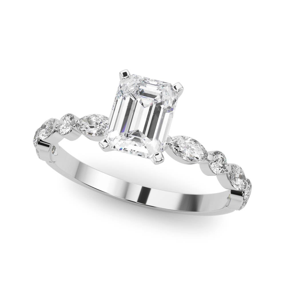 Alternating Round & Marquise Engagement Ring