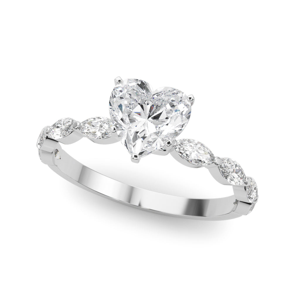 Alternating Round & Marquise Engagement Ring