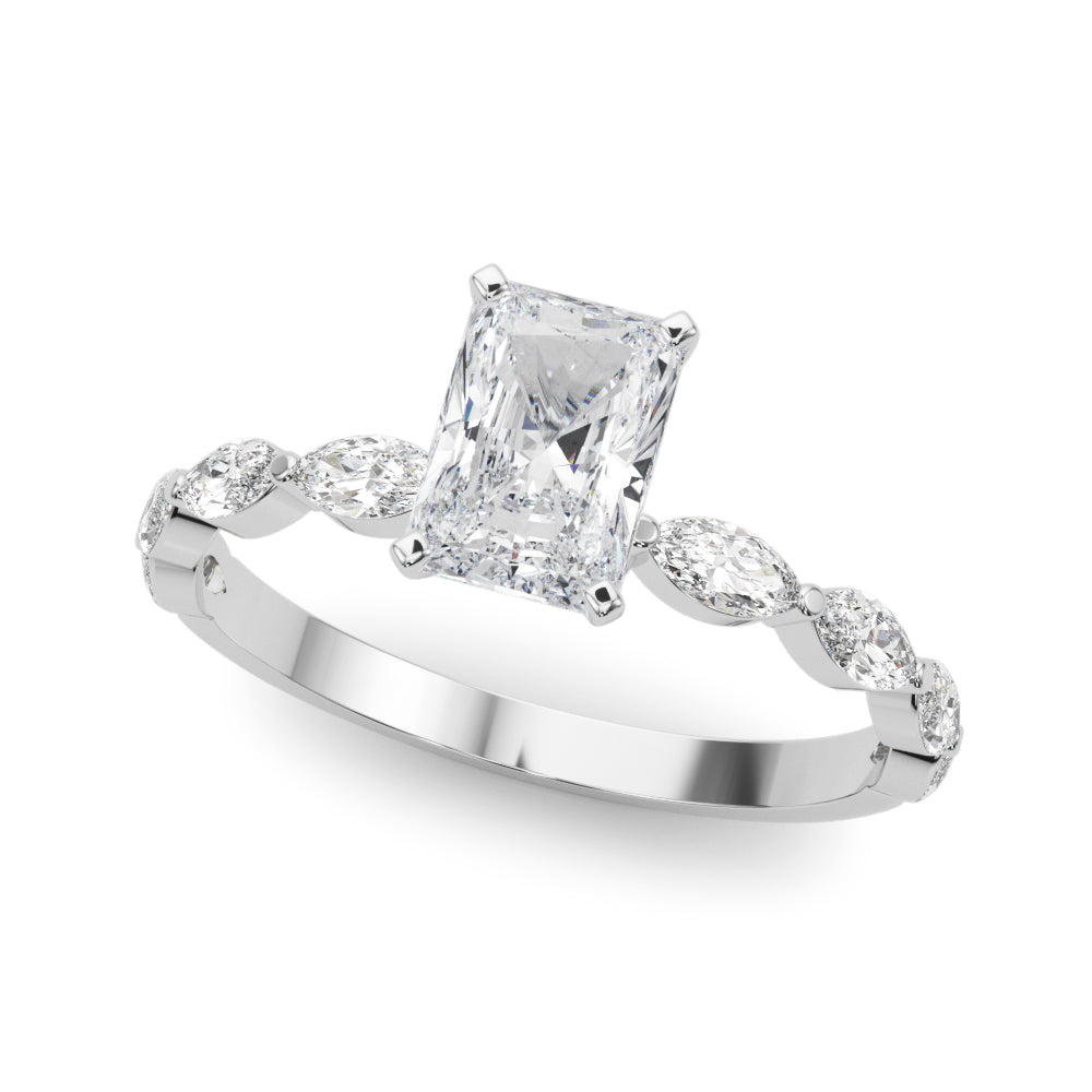 Alternating Round & Marquise Engagement Ring