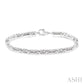 1/10 Ctw Knot Shape Round Cut Diamond Link Bracelet in Sterling Silver
