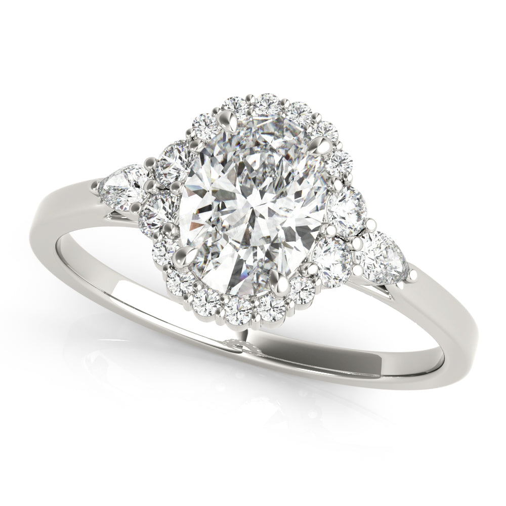 Oval Cut Halo Engagement Ring