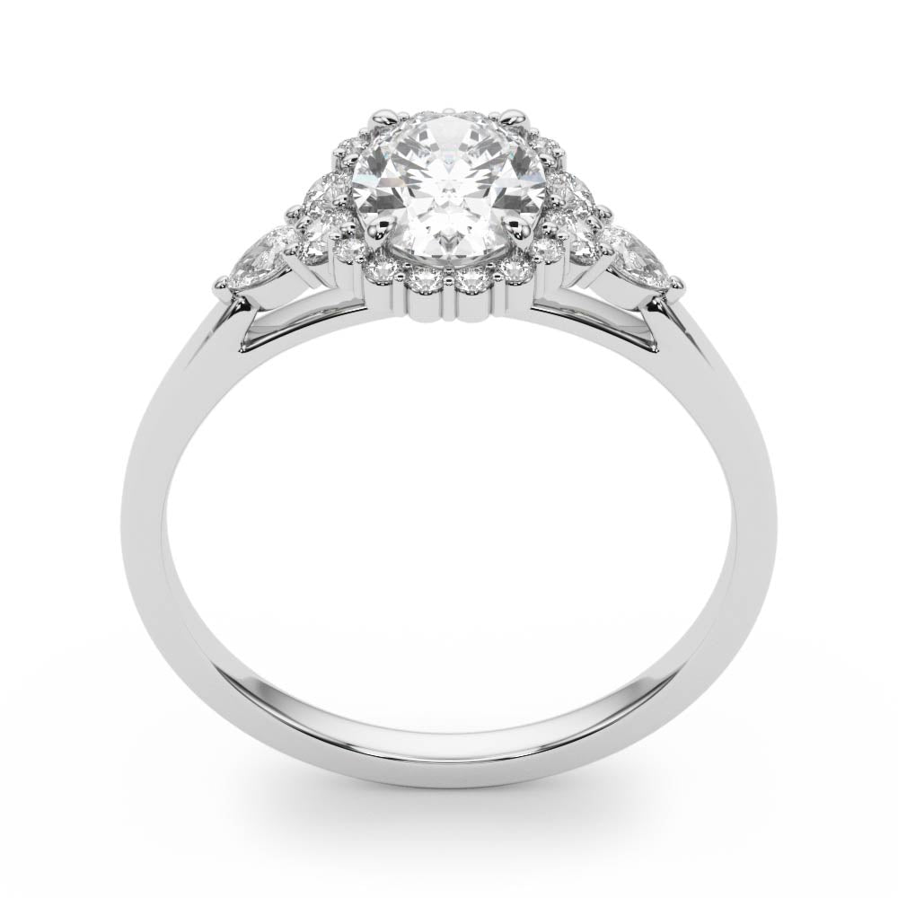Oval Cut Halo Engagement Ring