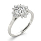 Round Scattered Halo Engagement Ring