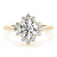Round Scattered Halo Engagement Ring