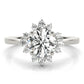 Round Scattered Halo Engagement Ring