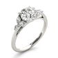Fancy Side Cluster Round Engagement Ring