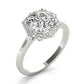 Solitaire Halo Prong Set Engagement Ring