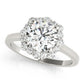 Solitaire Halo Prong Set Engagement Ring