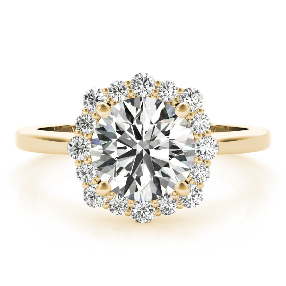 Solitaire Halo Prong Set Engagement Ring