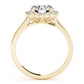 Solitaire Halo Prong Set Engagement Ring