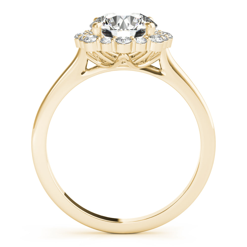 Solitaire Halo Prong Set Engagement Ring
