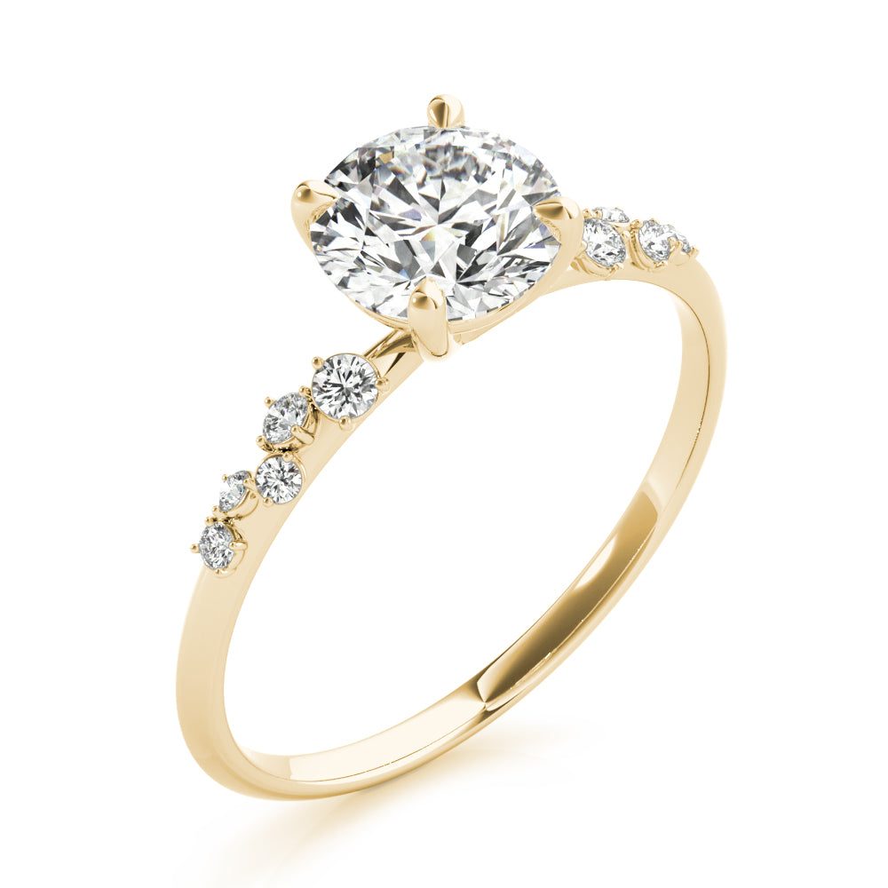 Scattered Diamond Engagement Ring