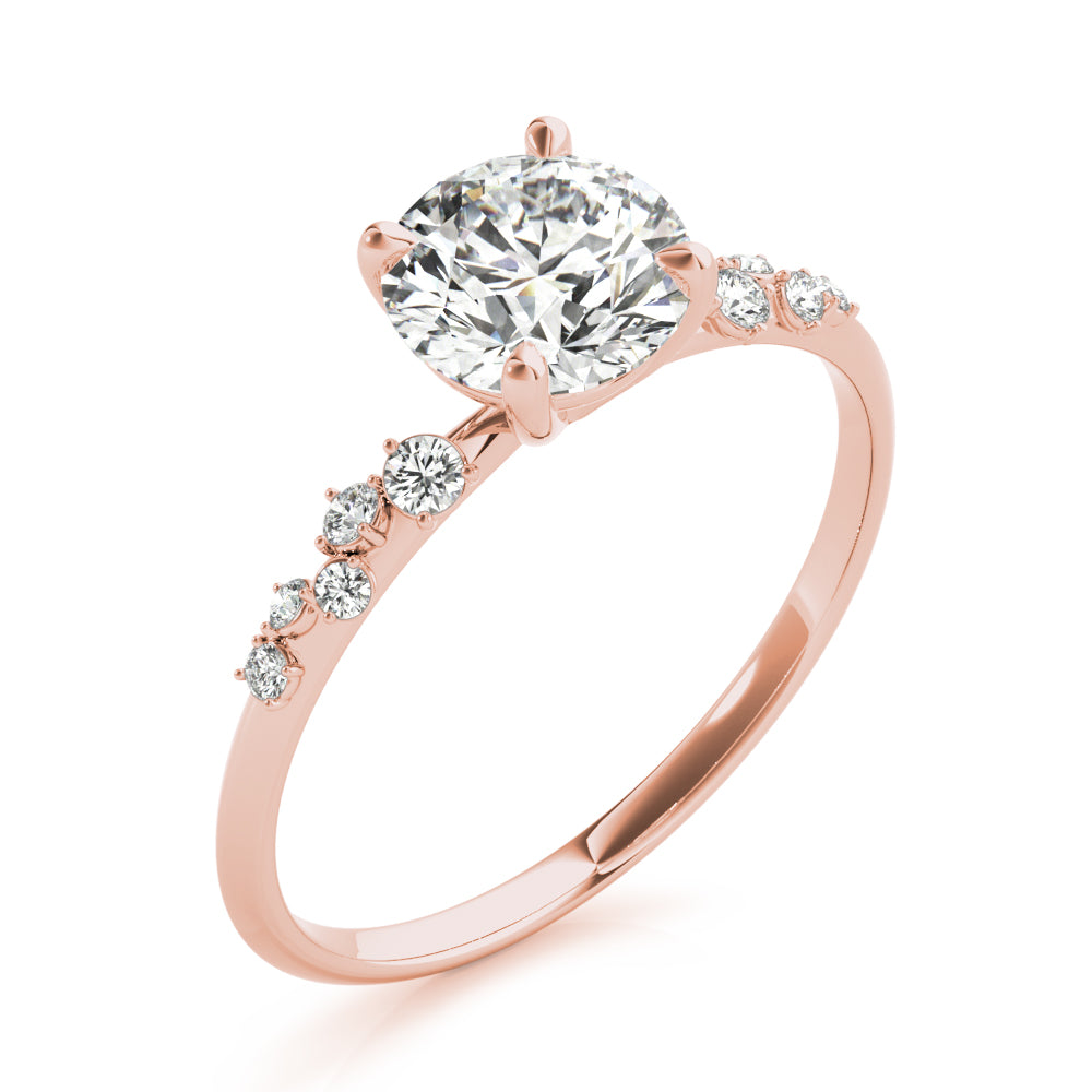 Scattered Diamond Engagement Ring