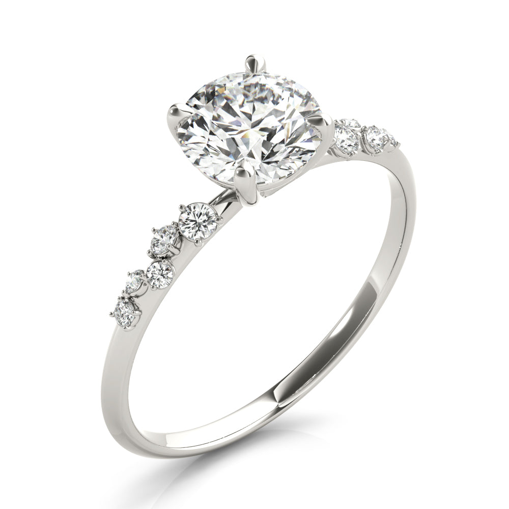Scattered Diamond Engagement Ring