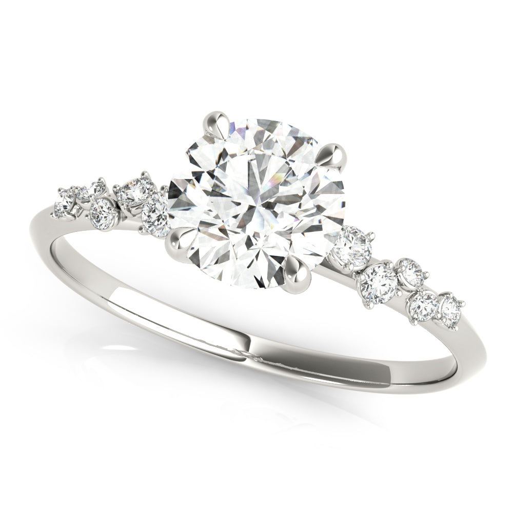 Scattered Diamond Engagement Ring