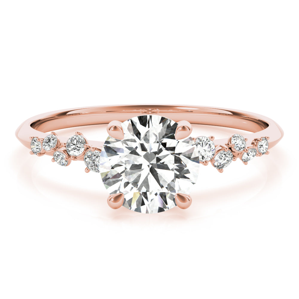Scattered Diamond Engagement Ring