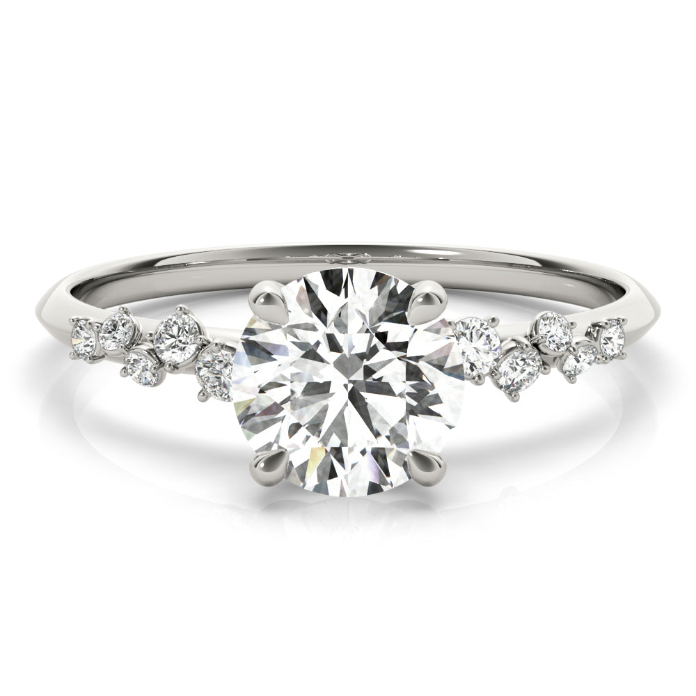 Scattered Diamond Engagement Ring