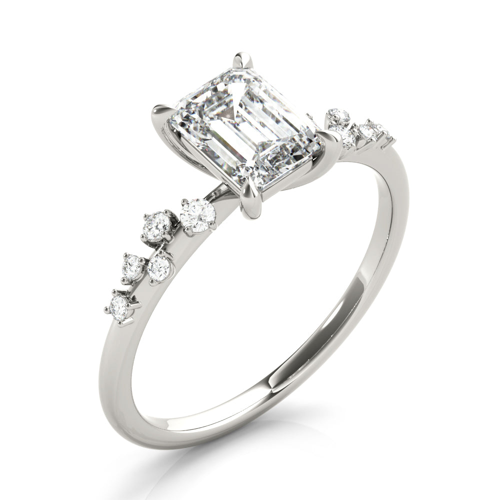 Emerald-Cut Scatter Engagement Ring