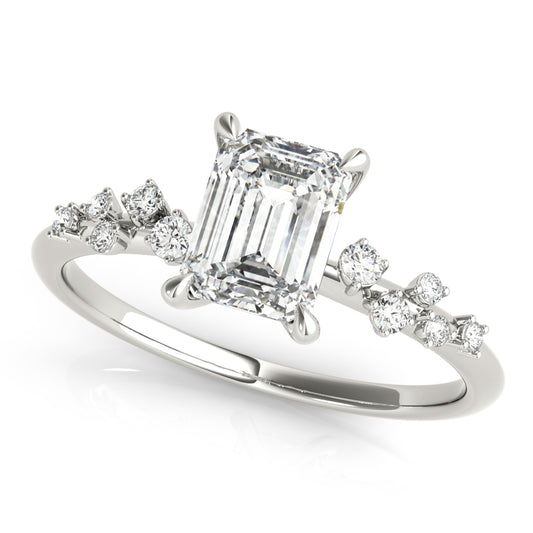 Emerald-Cut Scatter Engagement Ring