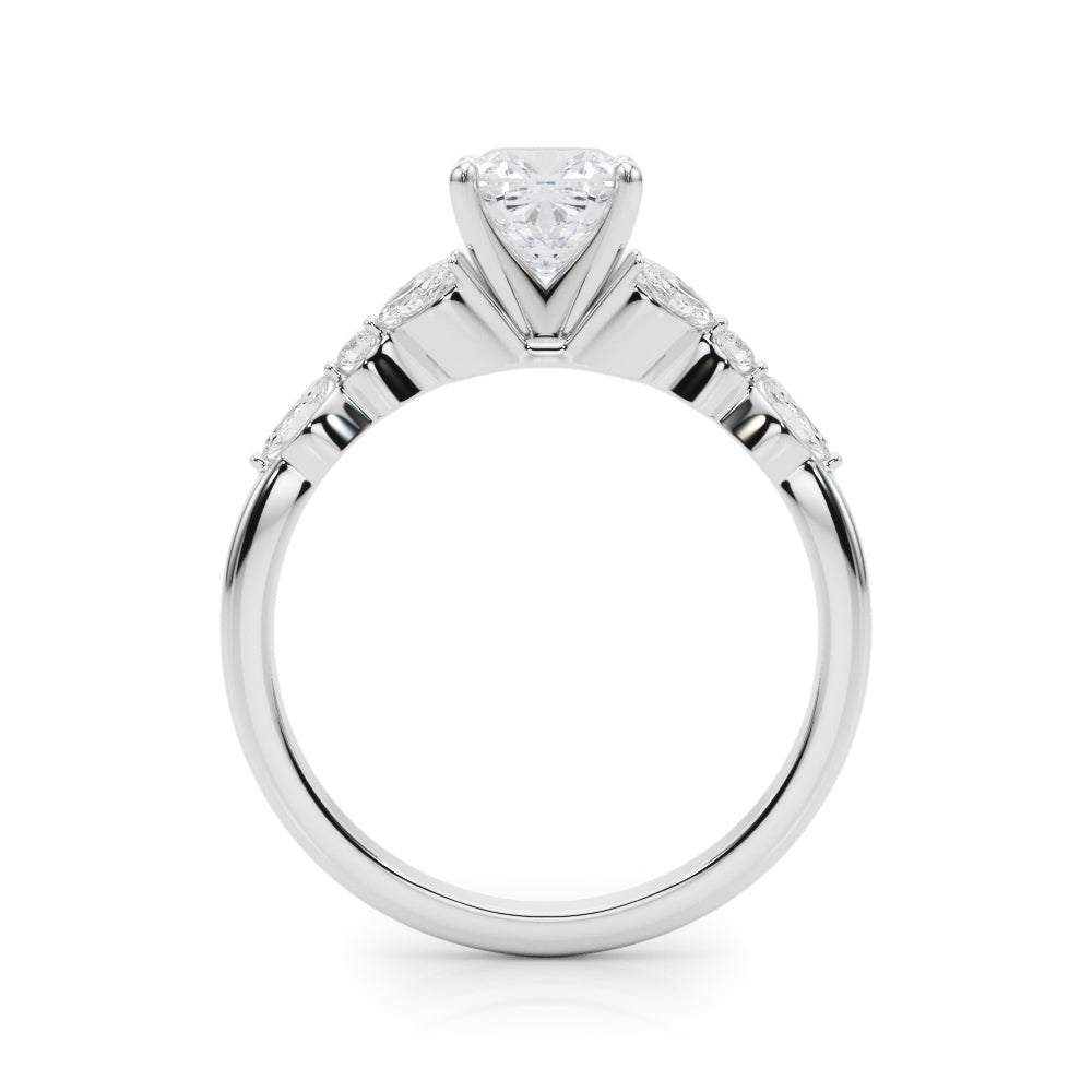 Alternating Marquise & Round Engagement Ring