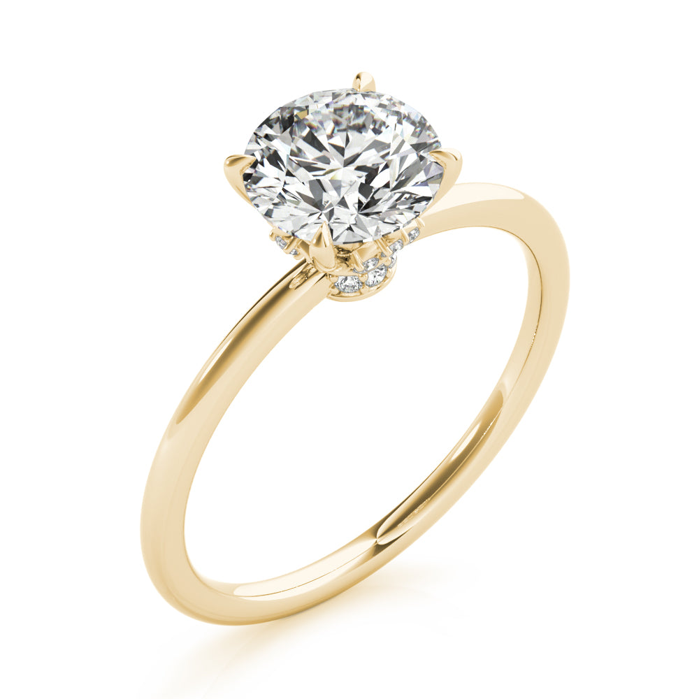 Solitaire Hidden Halo Engagement Ring