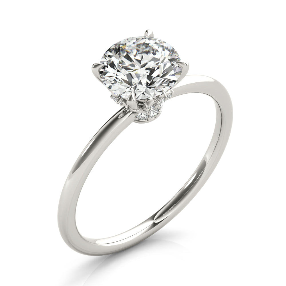 Solitaire Hidden Halo Engagement Ring