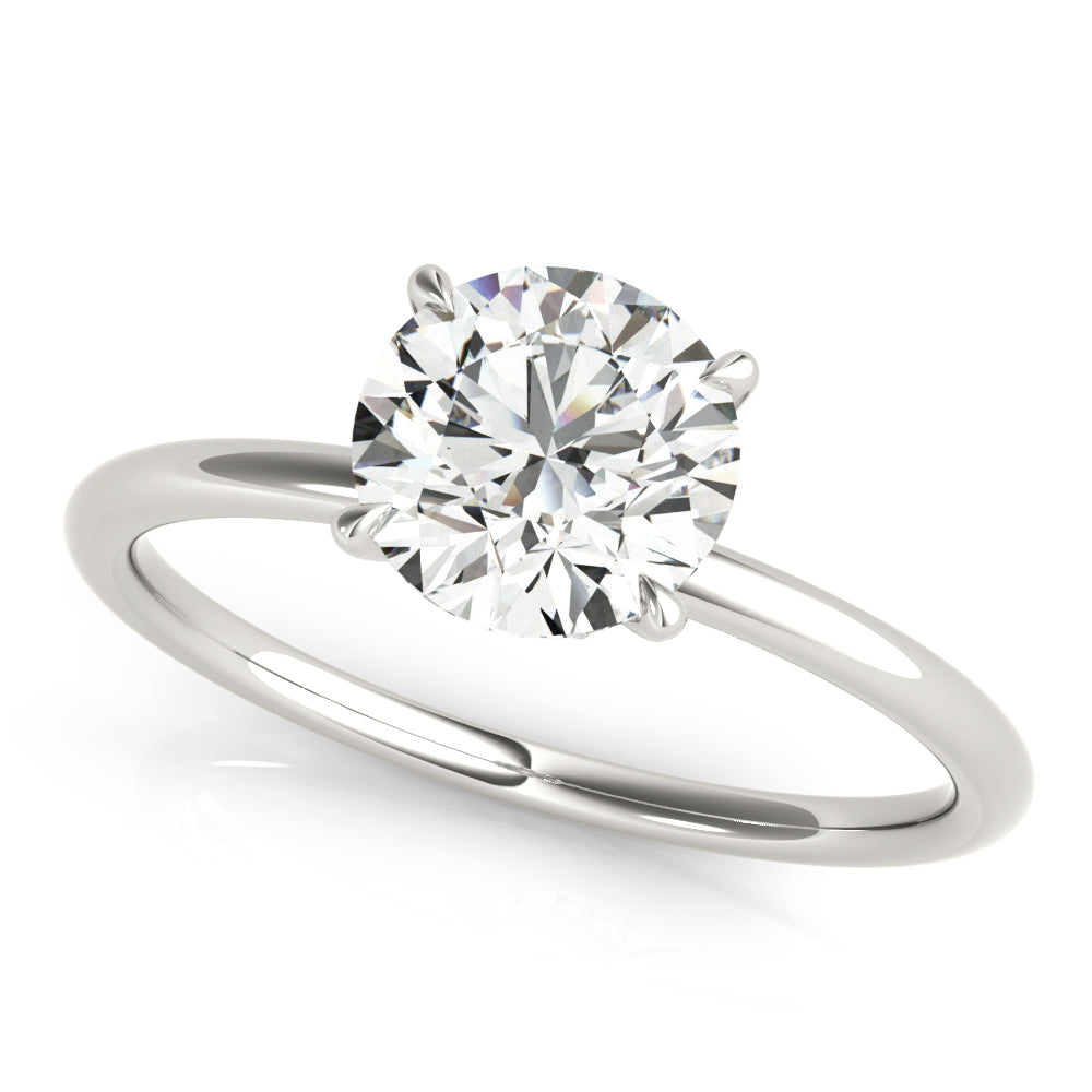 Solitaire Hidden Halo Engagement Ring