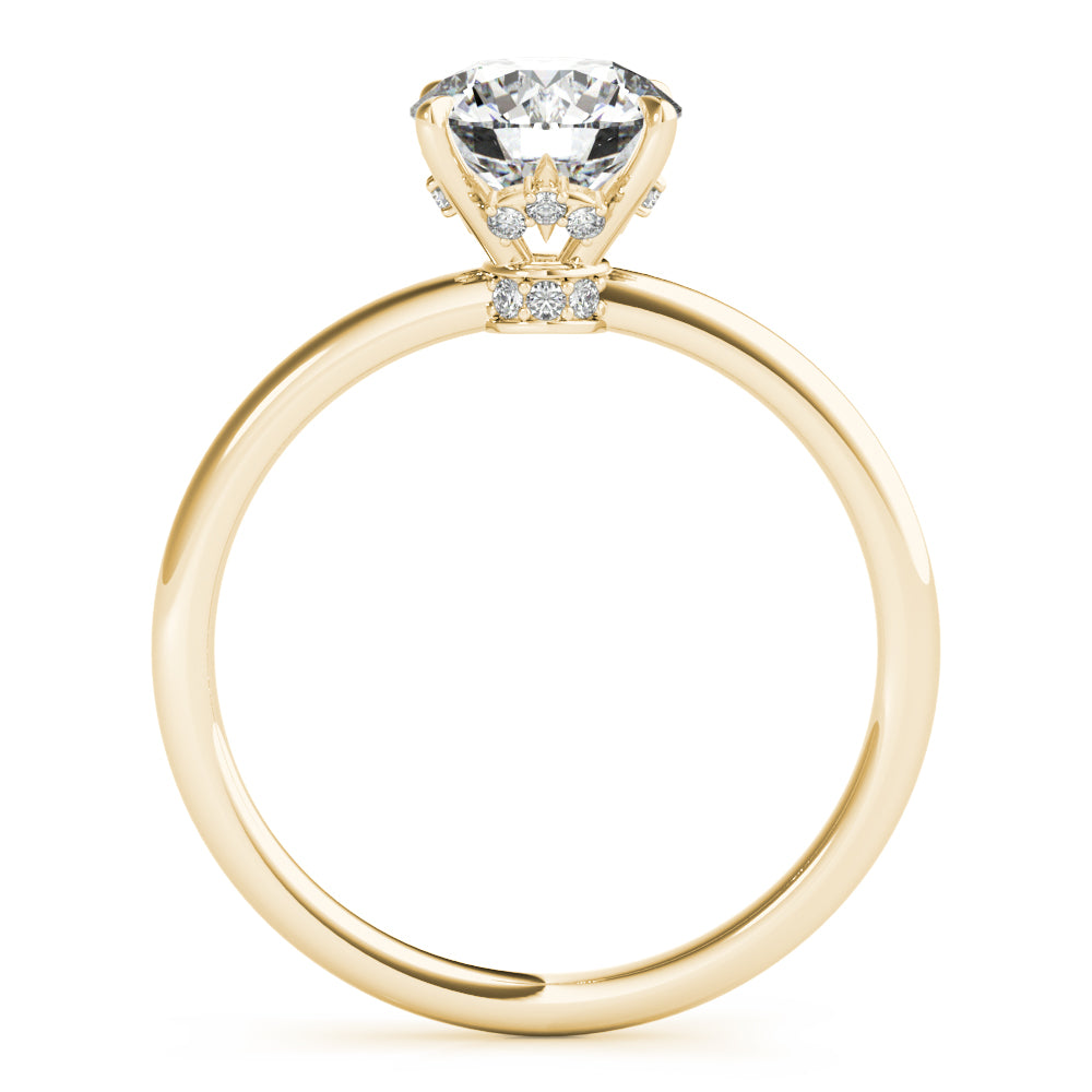 Solitaire Hidden Halo Engagement Ring