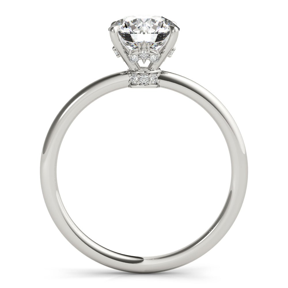 Solitaire Hidden Halo Engagement Ring