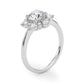 Round Floral Halo Engagement Ring