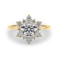 Round Floral Halo Engagement Ring