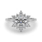 Round Floral Halo Engagement Ring