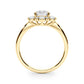 Round Floral Halo Engagement Ring