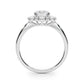 Round Floral Halo Engagement Ring