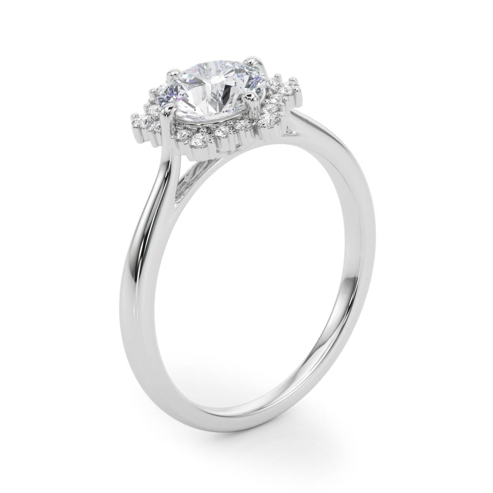 Solitaire Halo Engagement Ring