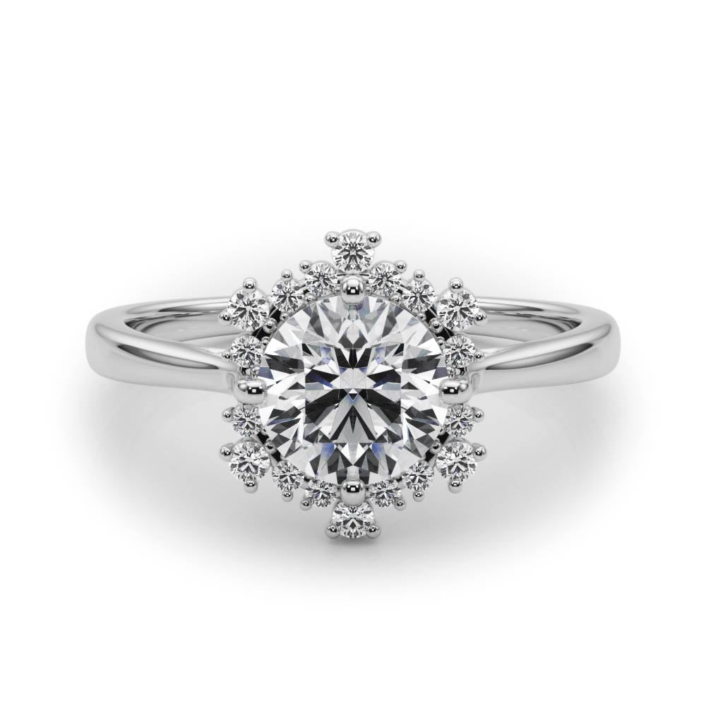 Solitaire Halo Engagement Ring