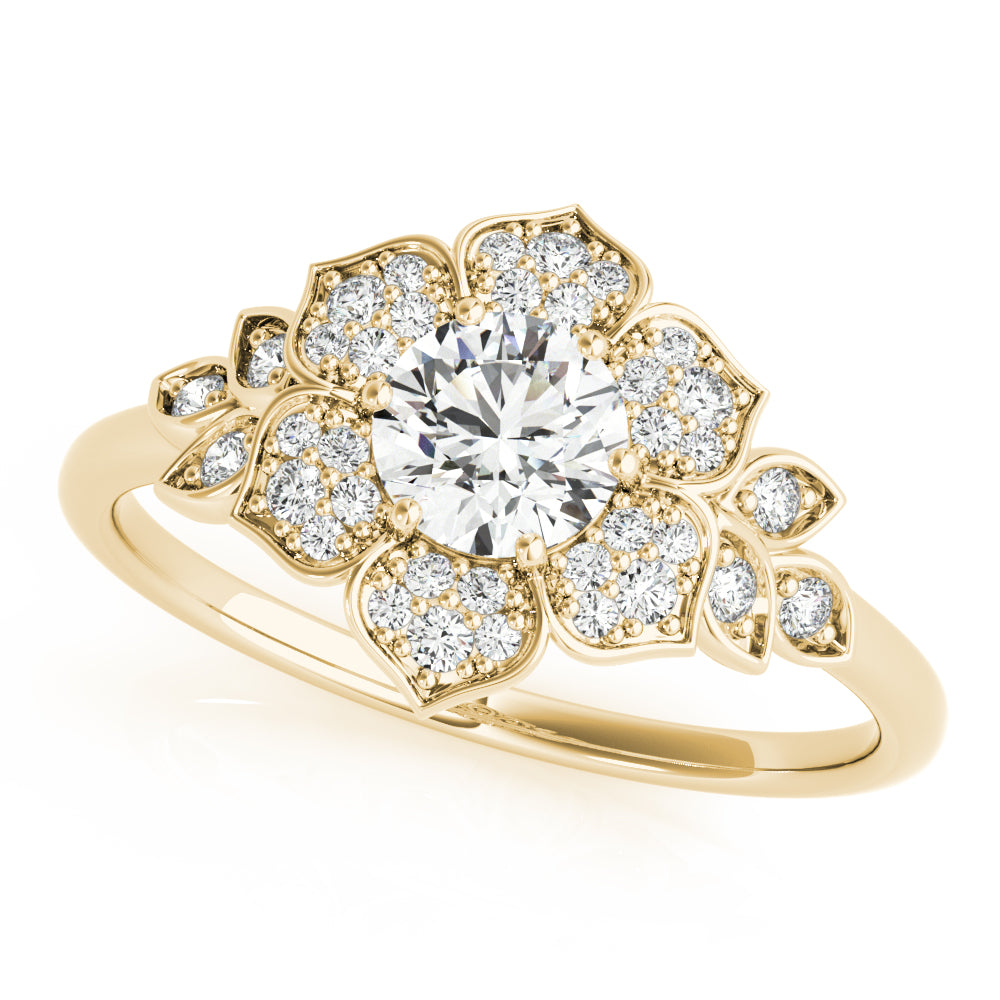 Floral Halo Engagement Ring