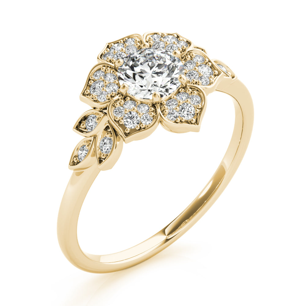 Floral Halo Engagement Ring