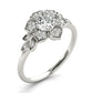 Floral Halo Engagement Ring