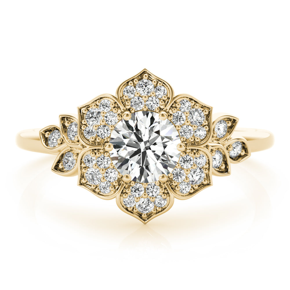 Floral Halo Engagement Ring