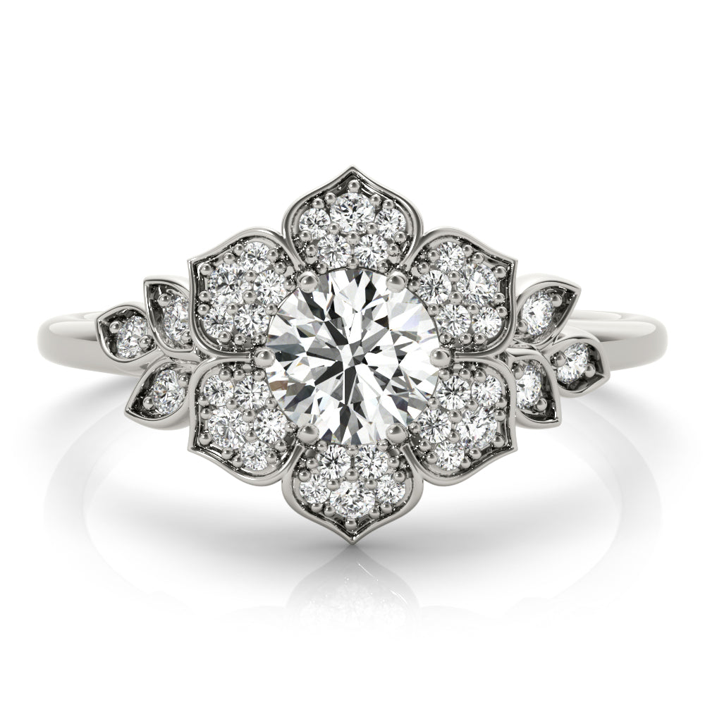 Floral Halo Engagement Ring