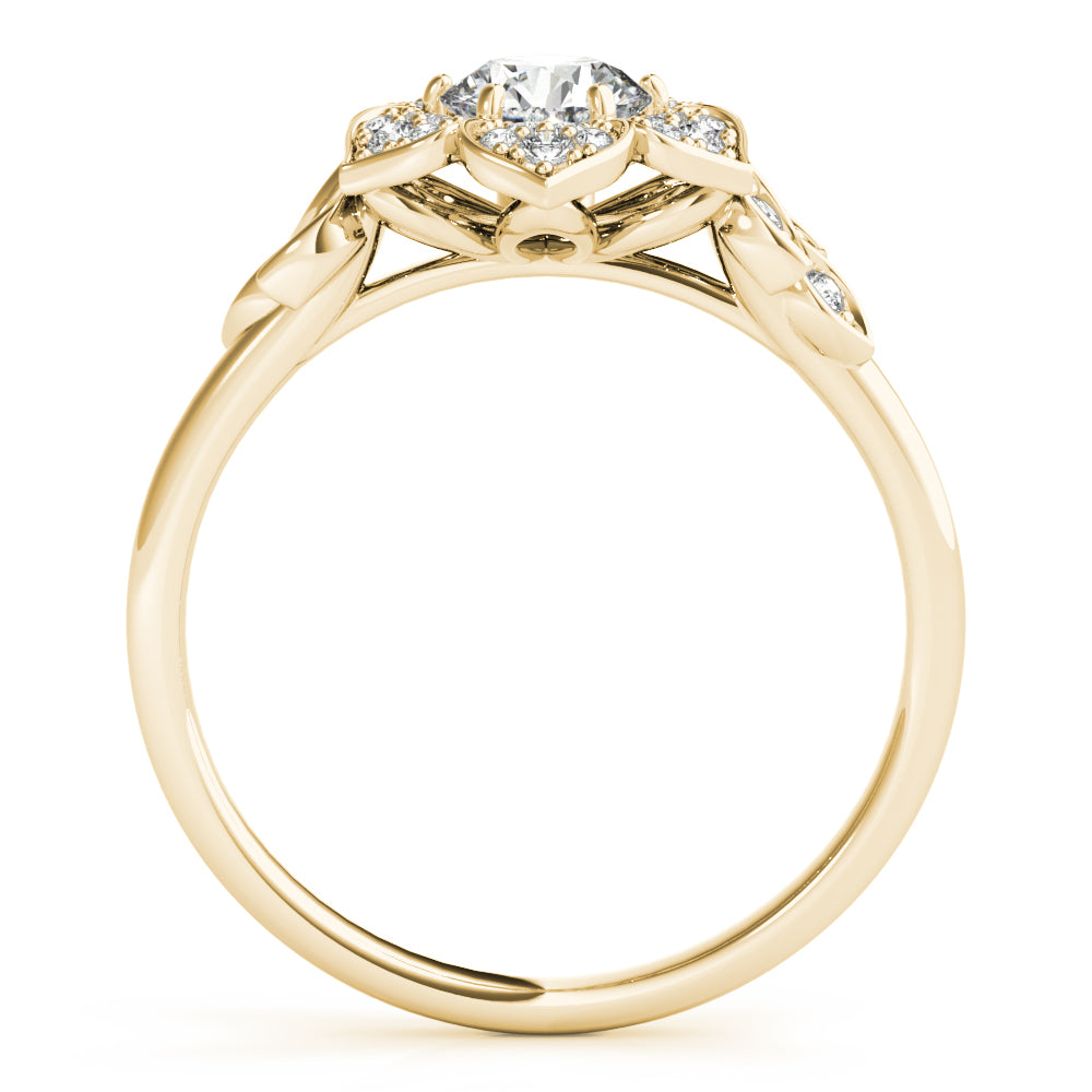 Floral Halo Engagement Ring