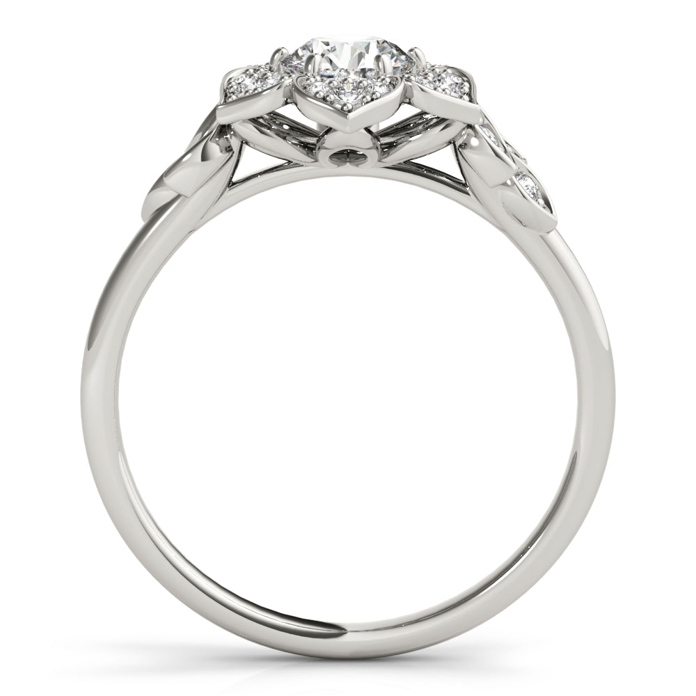 Floral Halo Engagement Ring